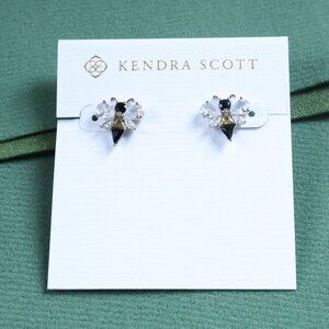 Kendra Scott Bee Stud Earrings Crystal Silver